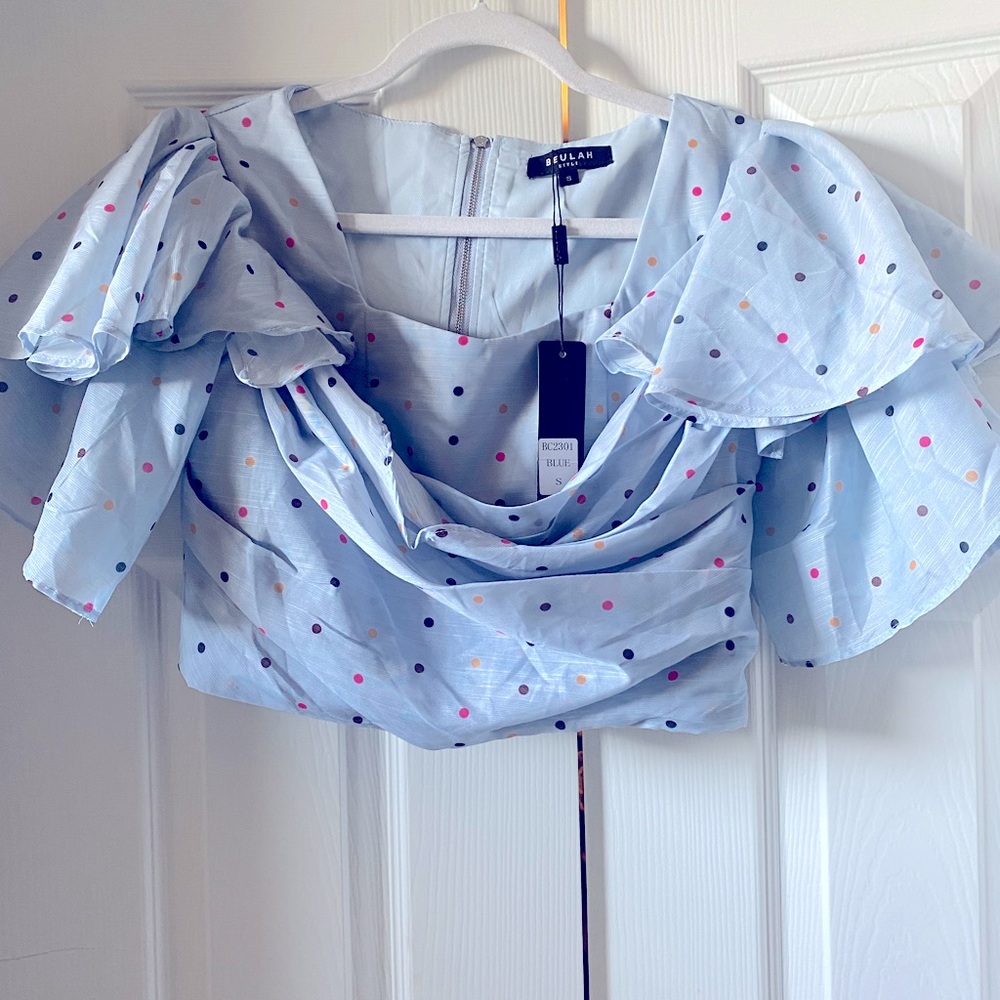 Beulah ruffled crop top